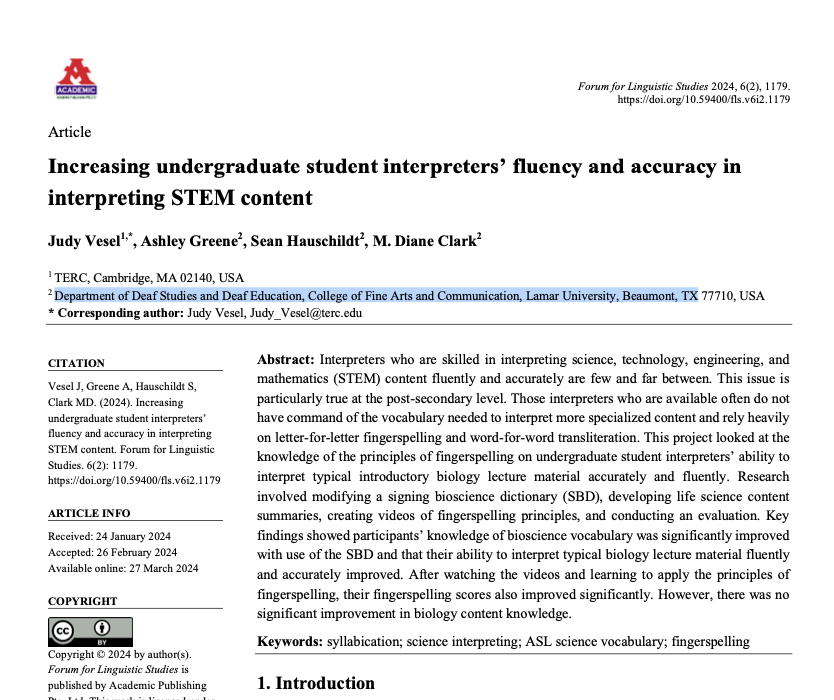 Increasing Undergraduate Student Interpreters' Fluency and Accuracy in Interpreting STEM Content